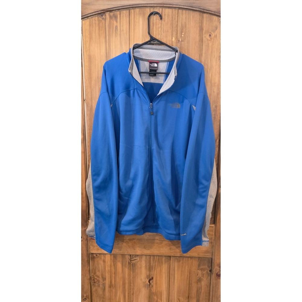The North Face Full Zip Jacket Mens XL Blue FlashDry Long Sleeve Stretch Outdoor